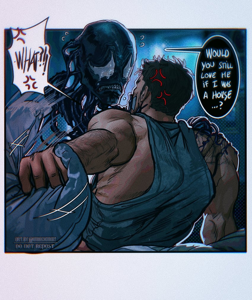 venom and eddie brock (marvel and 3 more) drawn by umikochannart