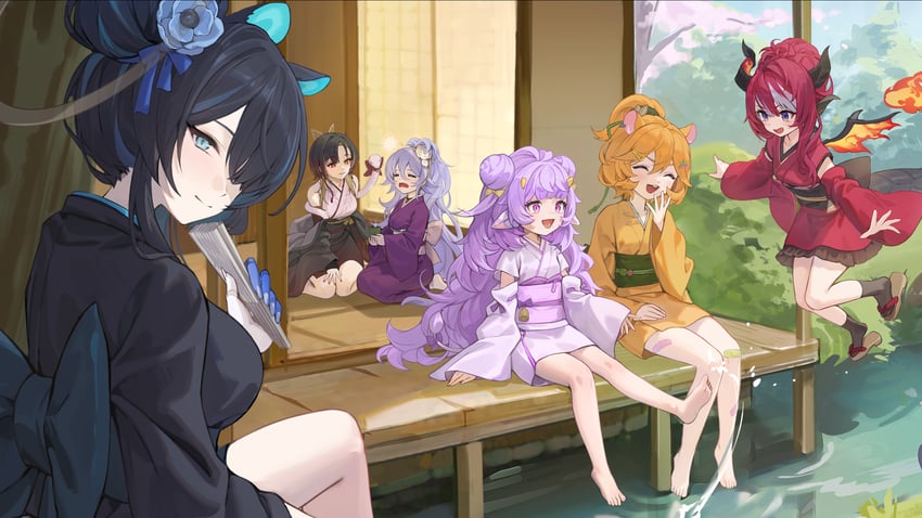 erina makina, muu muyu, eimi isami, shisui michiru, saya sairroxs, and 1 more (phase connect)