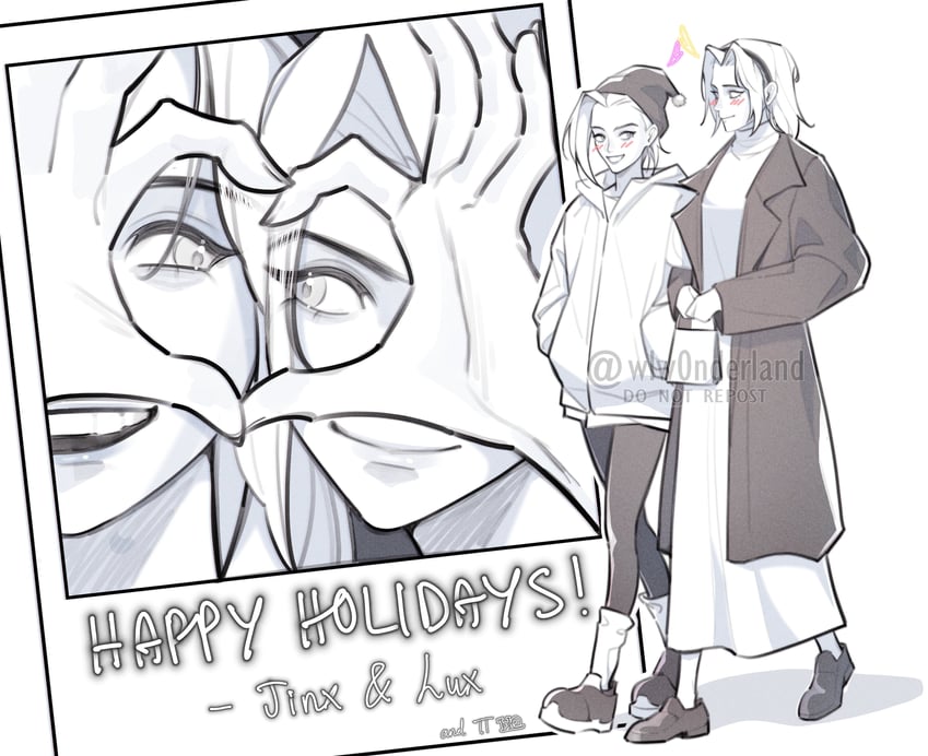 jinx, lux, and arcane jinx (league of legends and 1 more) drawn by wlw0nderland
