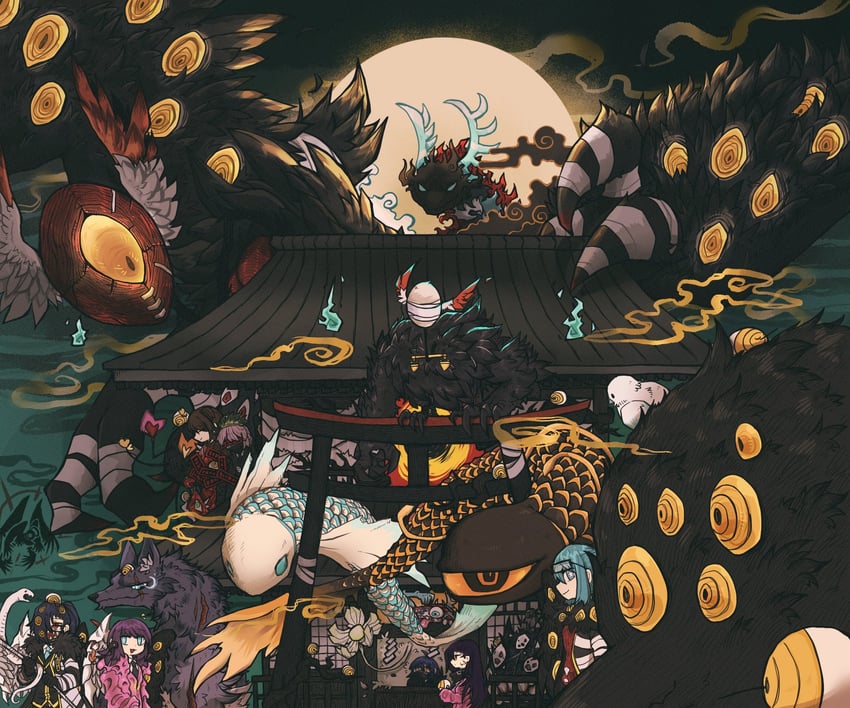 nugget, employee, punishing bird, big bird, judgement bird, and 9 more (project moon and 1 more) drawn by nukegaralizard