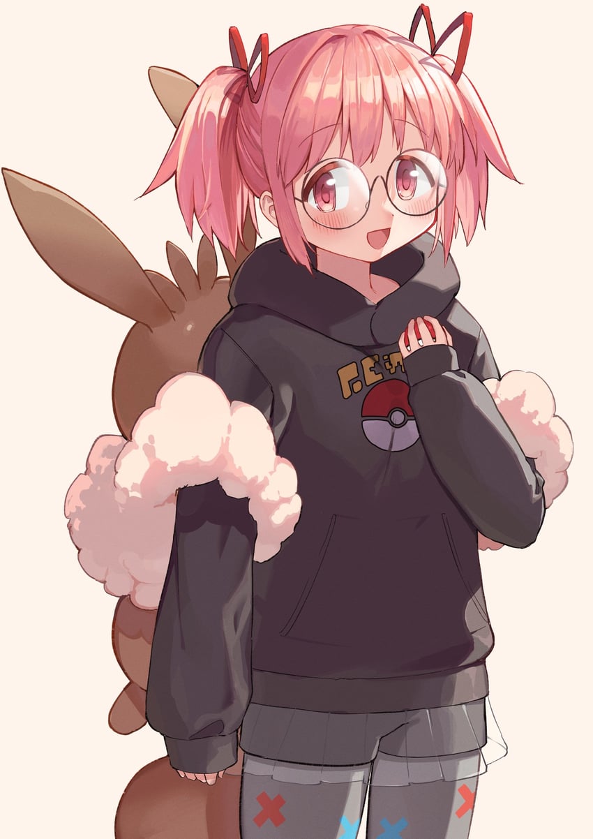 kaname madoka, eevee, and penny (pokemon and 2 more) drawn by cocoa_(ultra_mdk)