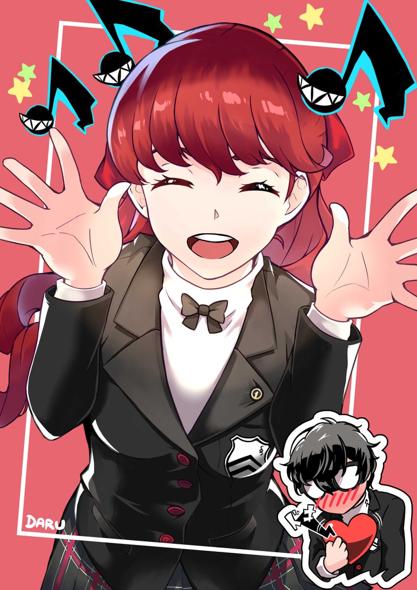 amamiya ren and yoshizawa kasumi (persona and 2 more) drawn by daru