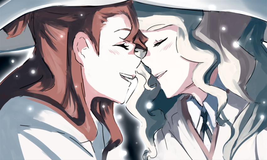kagari atsuko and diana cavendish (little witch academia) drawn by eliln