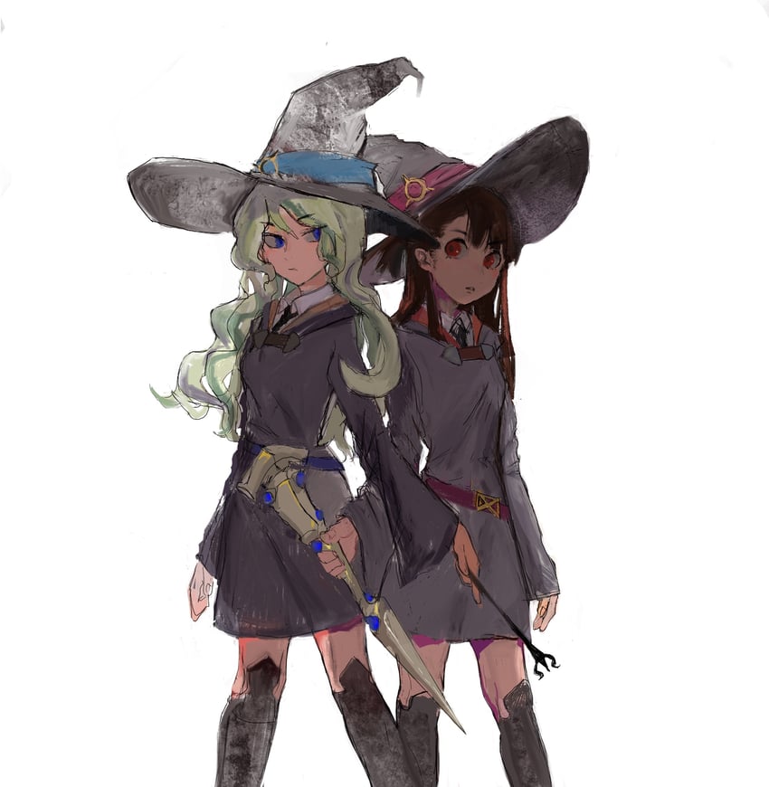 kagari atsuko and diana cavendish (little witch academia) drawn by bulubulu_(7441513)