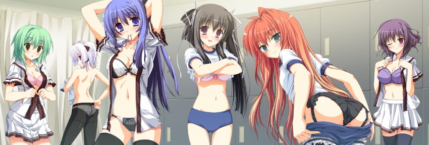 satomura momiji, amamiya ayane, suzushiro nagisa, kurobane sayuki, mizusaka miki, and 1 more (fortissimo//akkord:bsusvier) drawn by ooba_kagerou