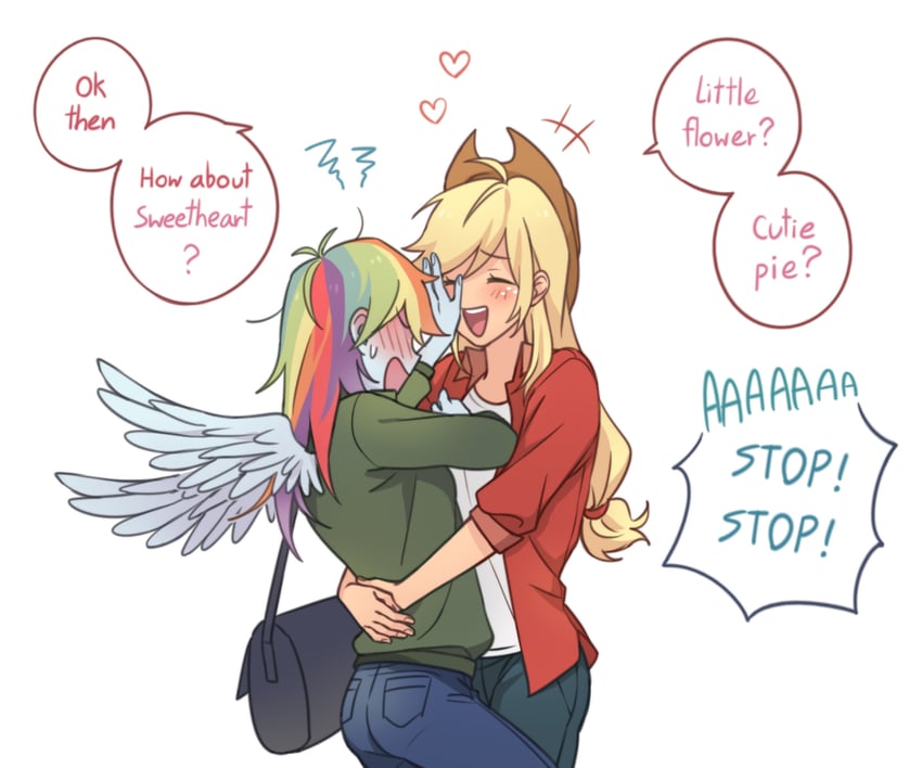 rainbow dash and applejack (my little pony and 2 more) drawn by dcon_34