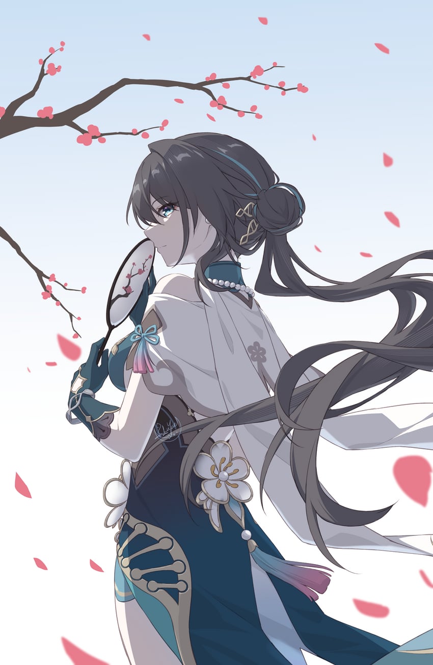 ruan mei (honkai and 1 more) drawn by luyue