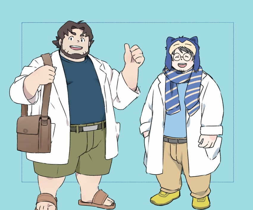 snorlax, professor neroli, and professor birch (pokemon and 2 more) drawn by odmk_(jinnta4014)