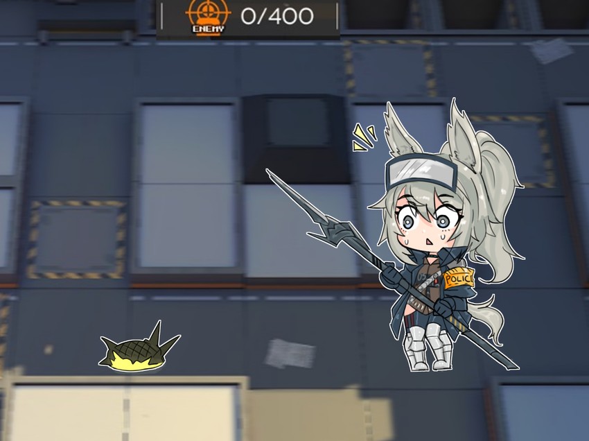 grani and originium slug (arknights) drawn by dork_(_dorku)