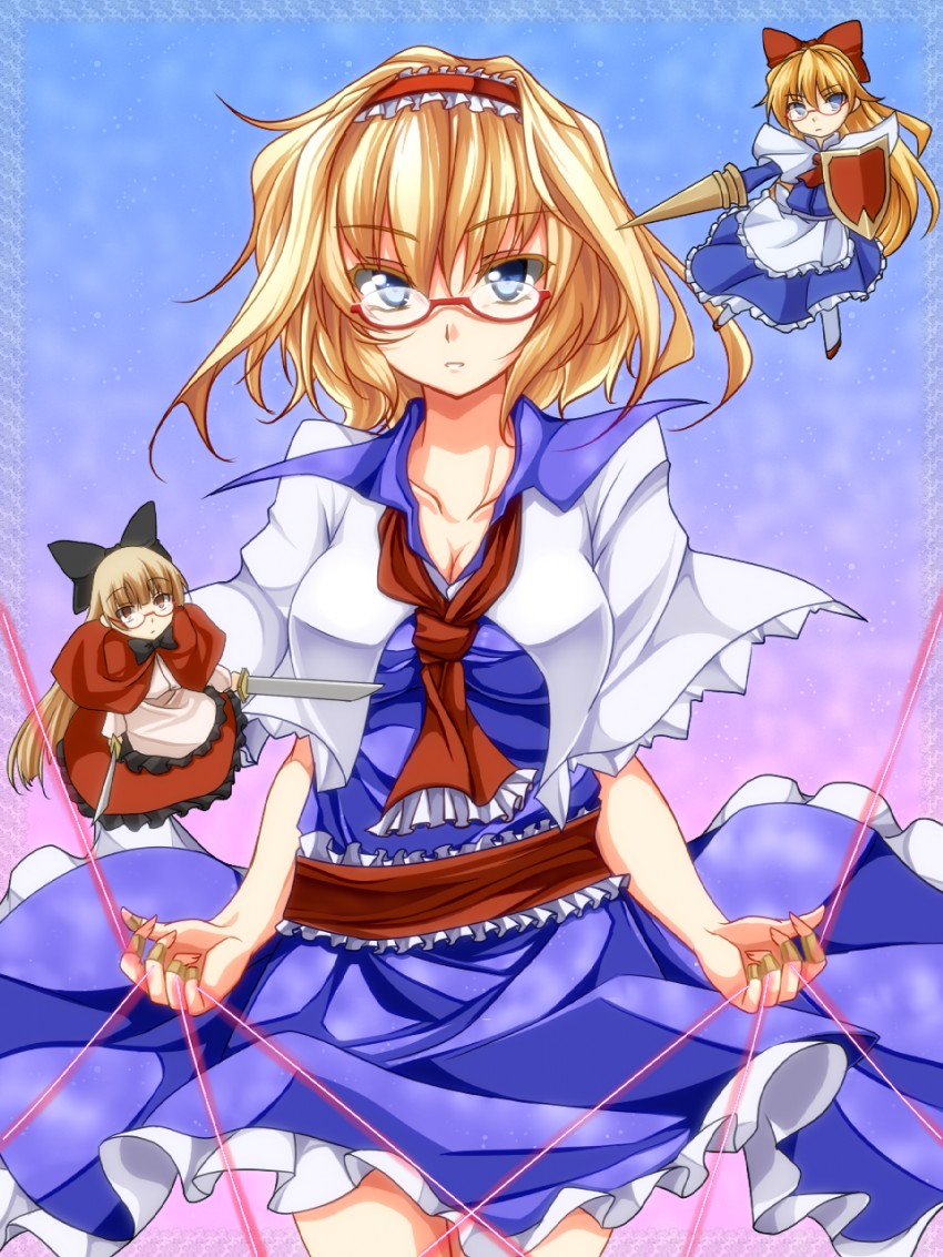 alice margatroid, shanghai doll, and hourai doll (touhou) drawn by kamo_(yokaze)