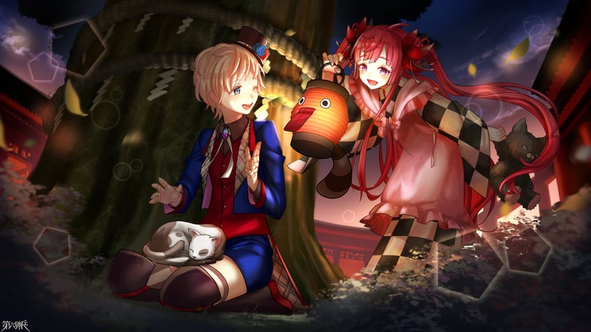 oboro kurenai and oz kaestner (dairoku ryouhei) drawn by kamishima_tw