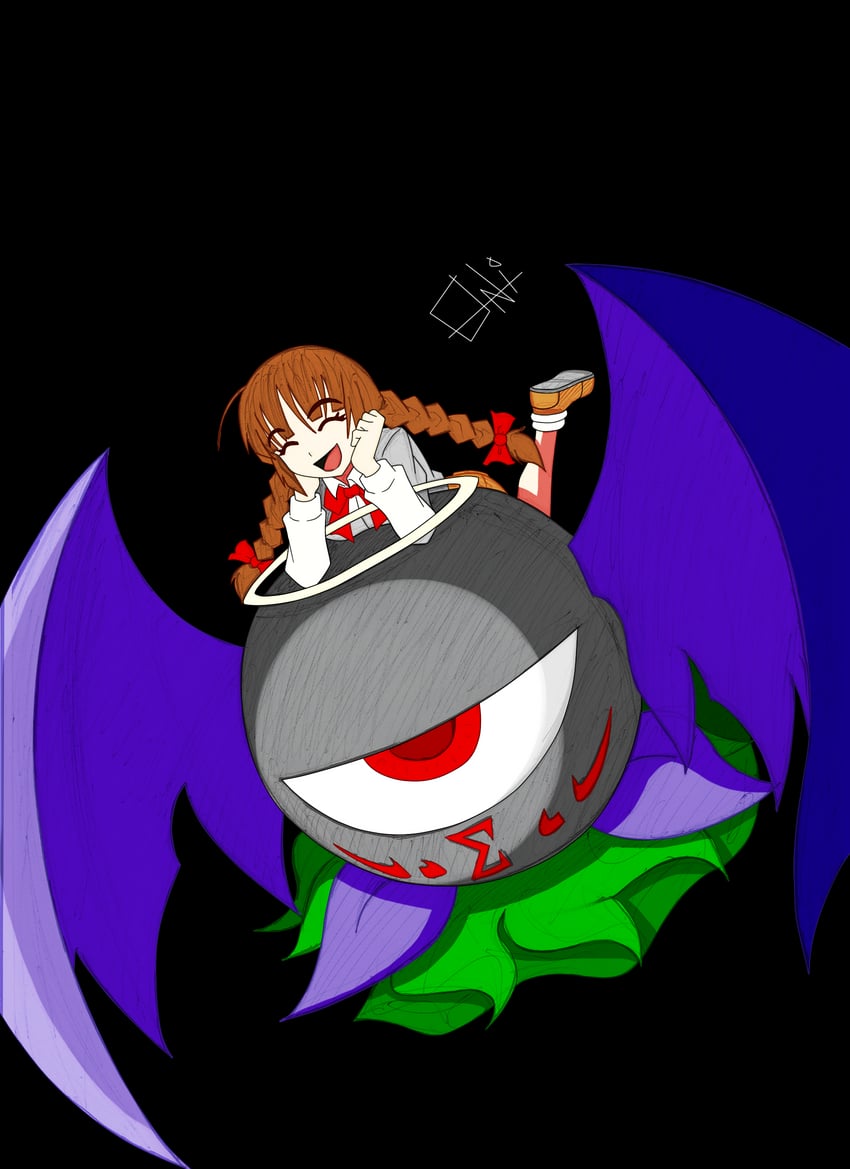 rika, evil eye sigma, and ex-rika (touhou and 1 more) drawn by oni1994