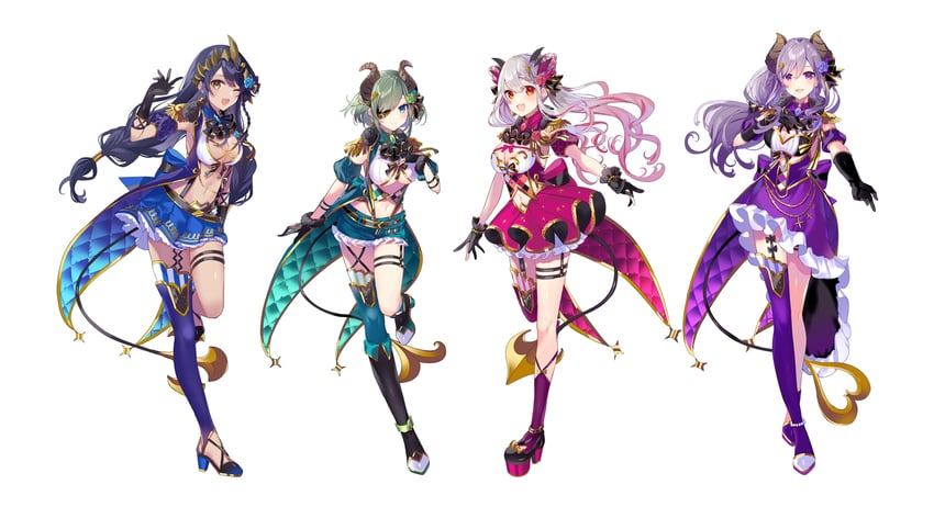 suou patra, saionji mary, sekishiro mico, and shimamura charlotte (nanashi inc. and 1 more) drawn by saine