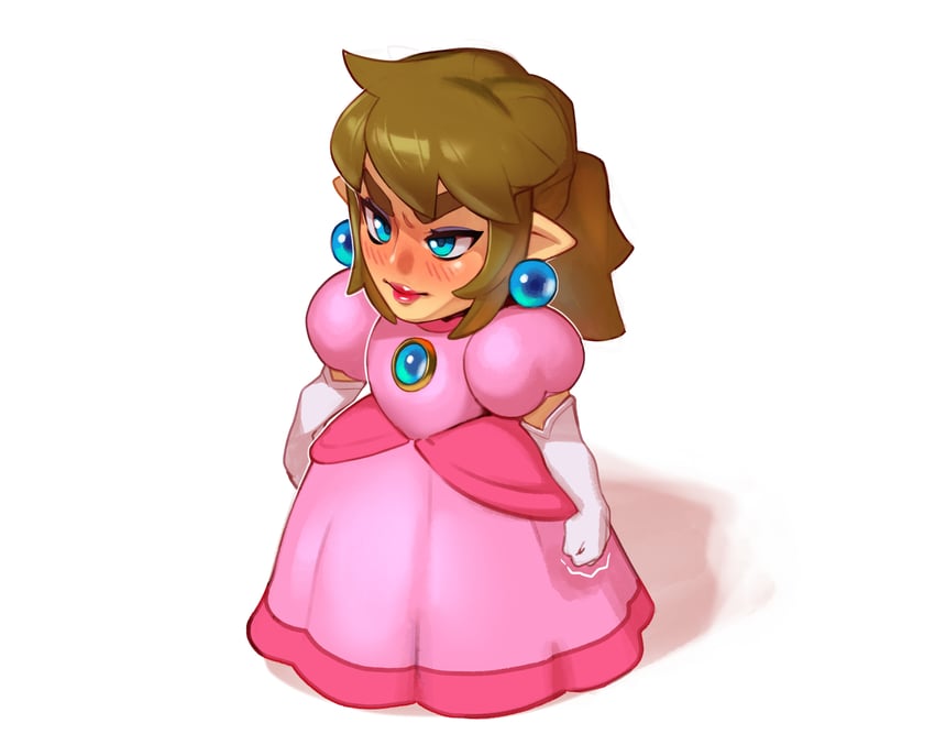 link and princess peach (the legend of zelda and 2 more) drawn by combos_&_doodles