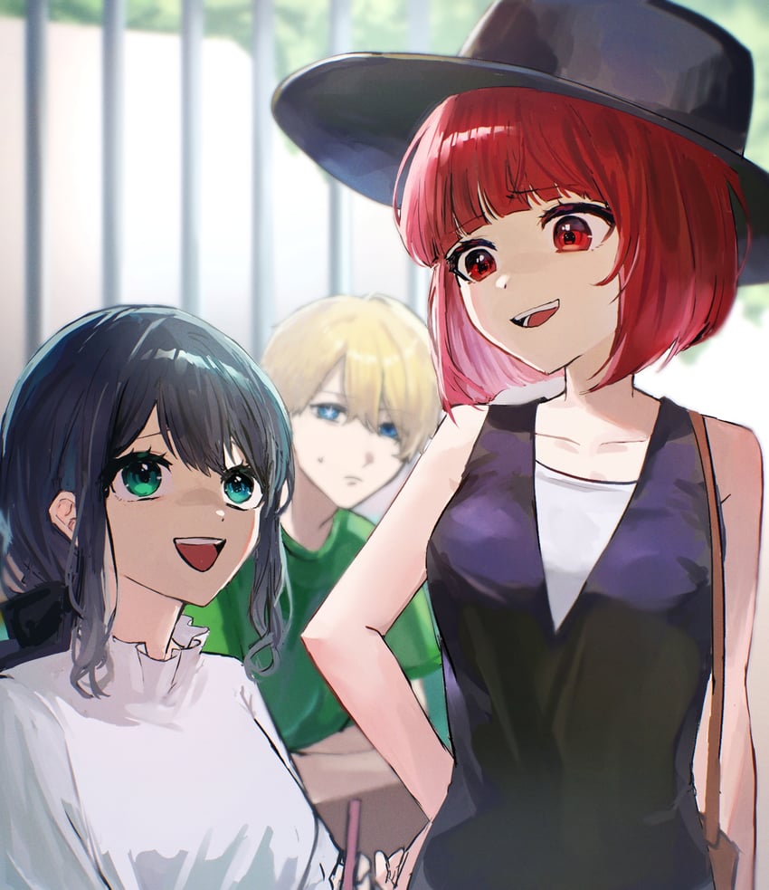 arima kana, hoshino aquamarine, and kurokawa akane (oshi no ko) drawn by toyanoituki