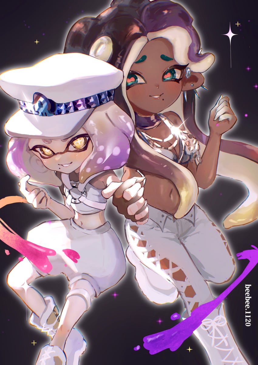 marina and pearl (splatoon and 1 more) drawn by beebee1120