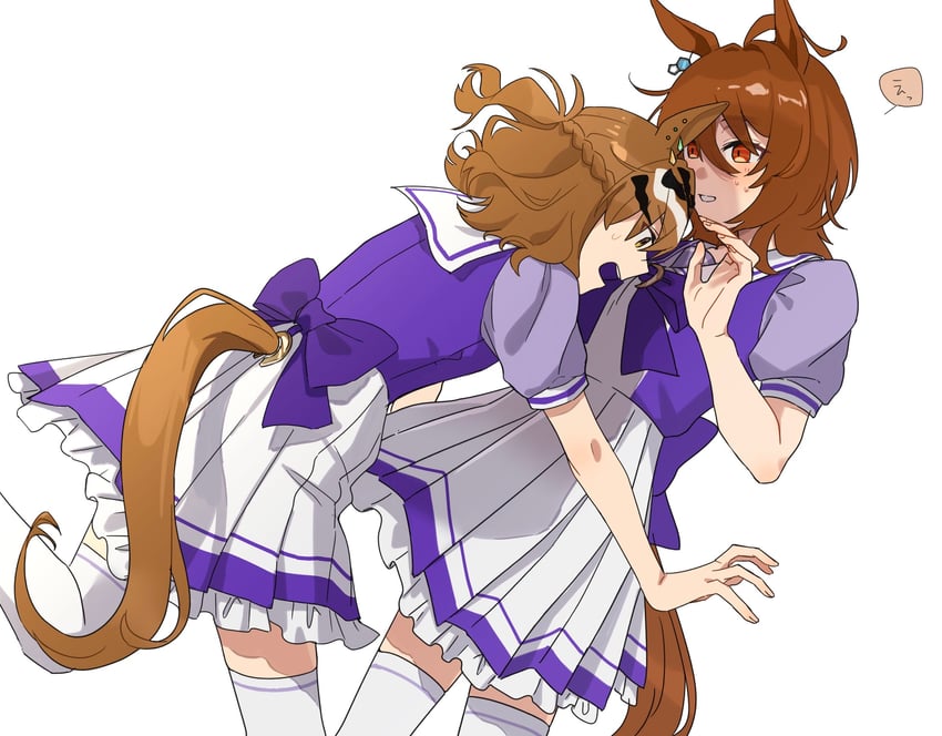agnes tachyon and jungle pocket (umamusume) drawn by mmmm_buta