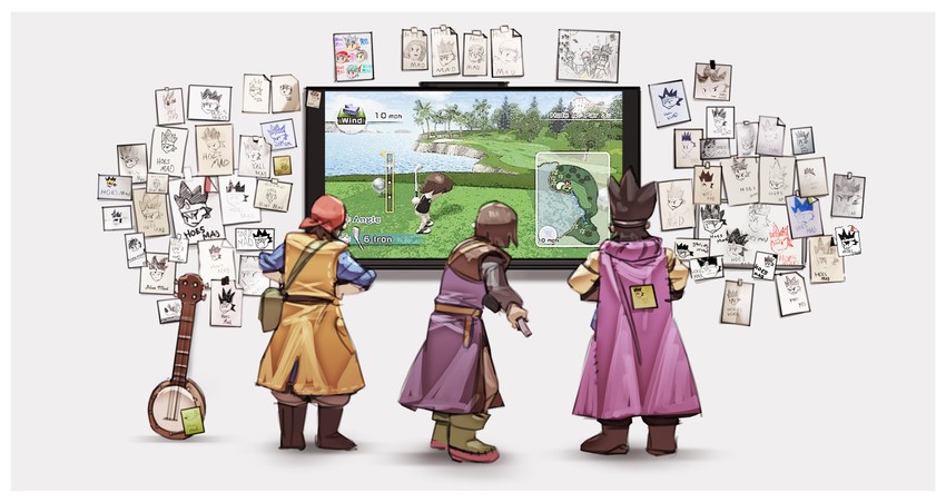 roto, hero, kazooie, and banjo (dragon quest and 6 more) drawn by nin_nakajima