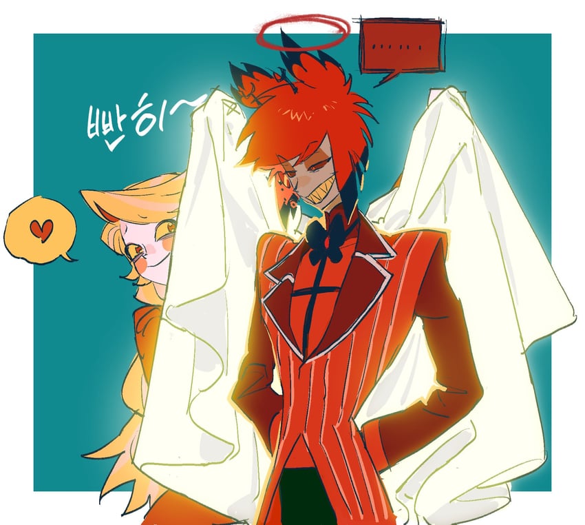 charlie morningstar and alastor (hazbin hotel) drawn by zoroonicut