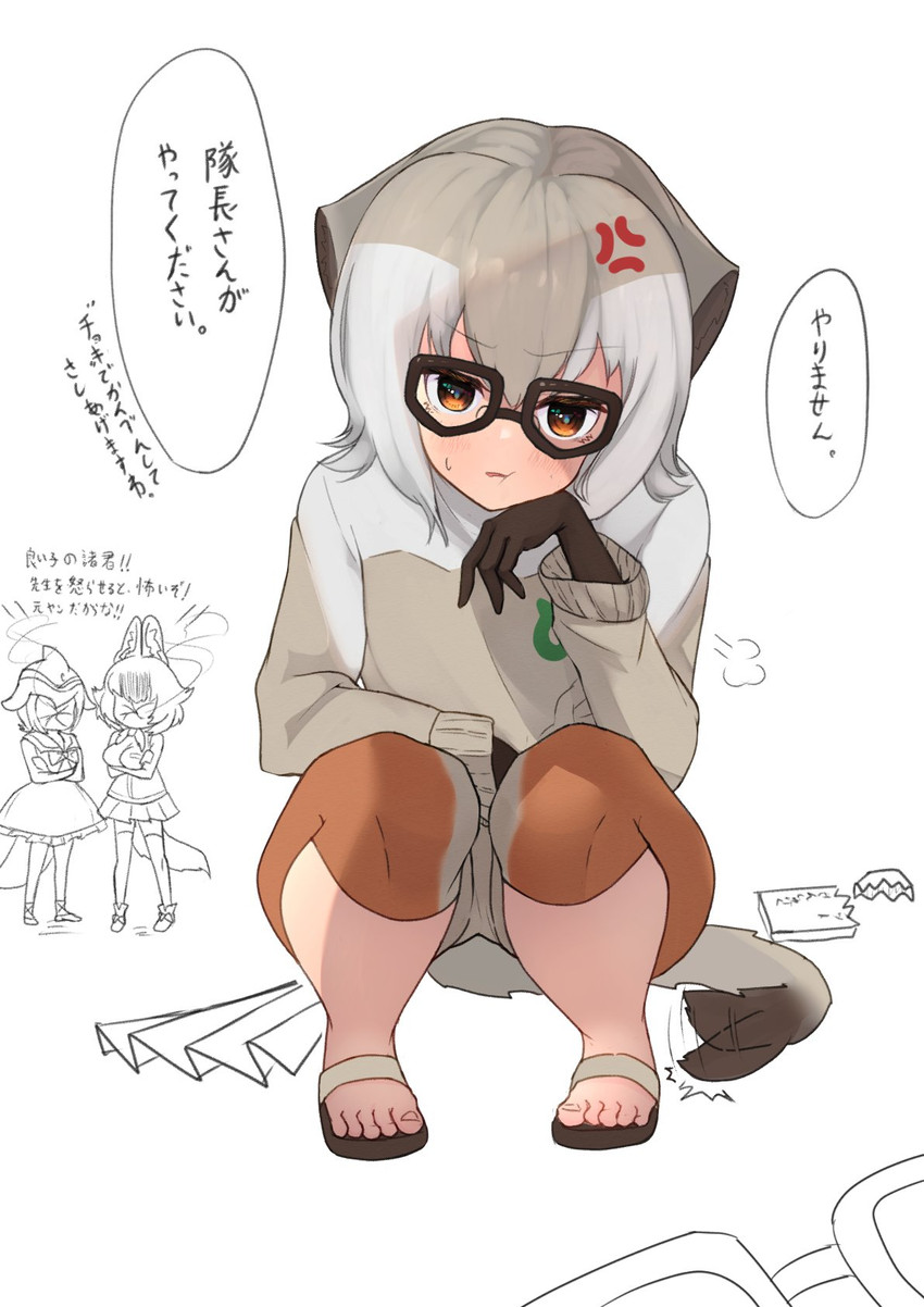 dhole, common dolphin, and meerkat (kemono friends) drawn by gakukuru