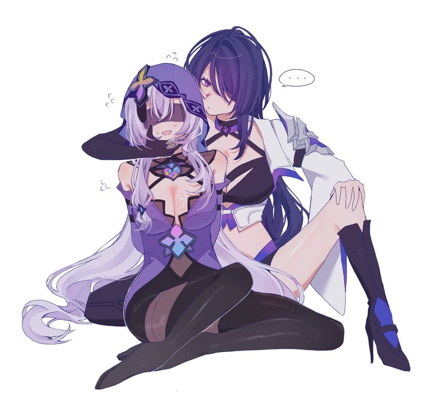 acheron and black swan (honkai and 1 more) drawn by str_kope