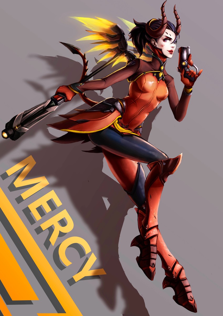 mercy and devil mercy (overwatch and 1 more) drawn by grossic