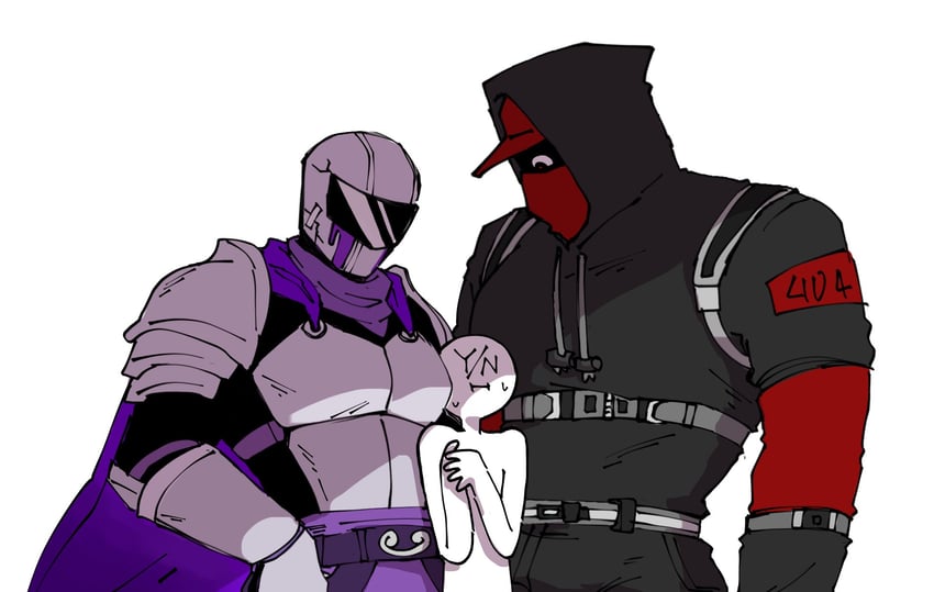 nauseaxe 404 and sir knight (monsterxmediator) drawn by stroke_fishhh