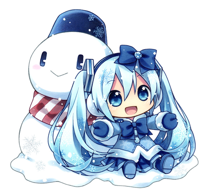 hatsune miku and yuki miku (vocaloid) drawn by kagami_leo