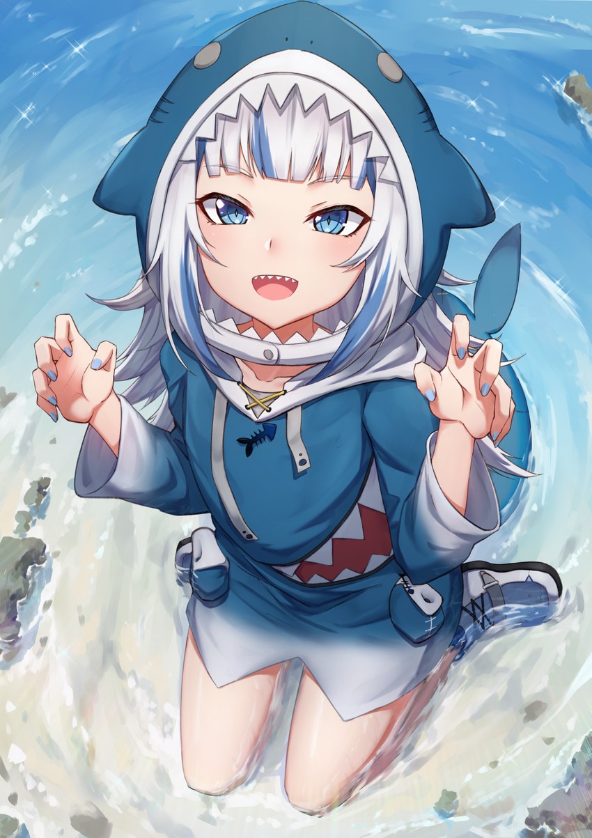 gawr gura (hololive and 1 more) drawn by jirofly