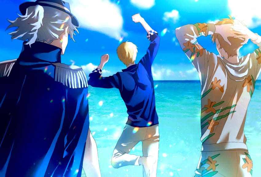 edmond dantes, gilgamesh, and robin hood (fate and 1 more) drawn by kuropani_cos