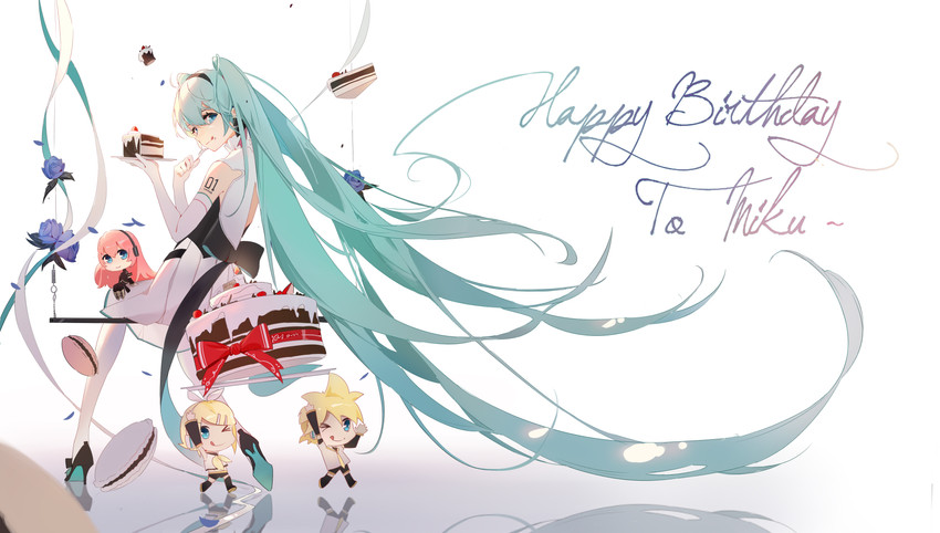 hatsune miku, kagamine rin, kagamine len, and megurine luka (vocaloid and 1 more) drawn by acr_(dash)