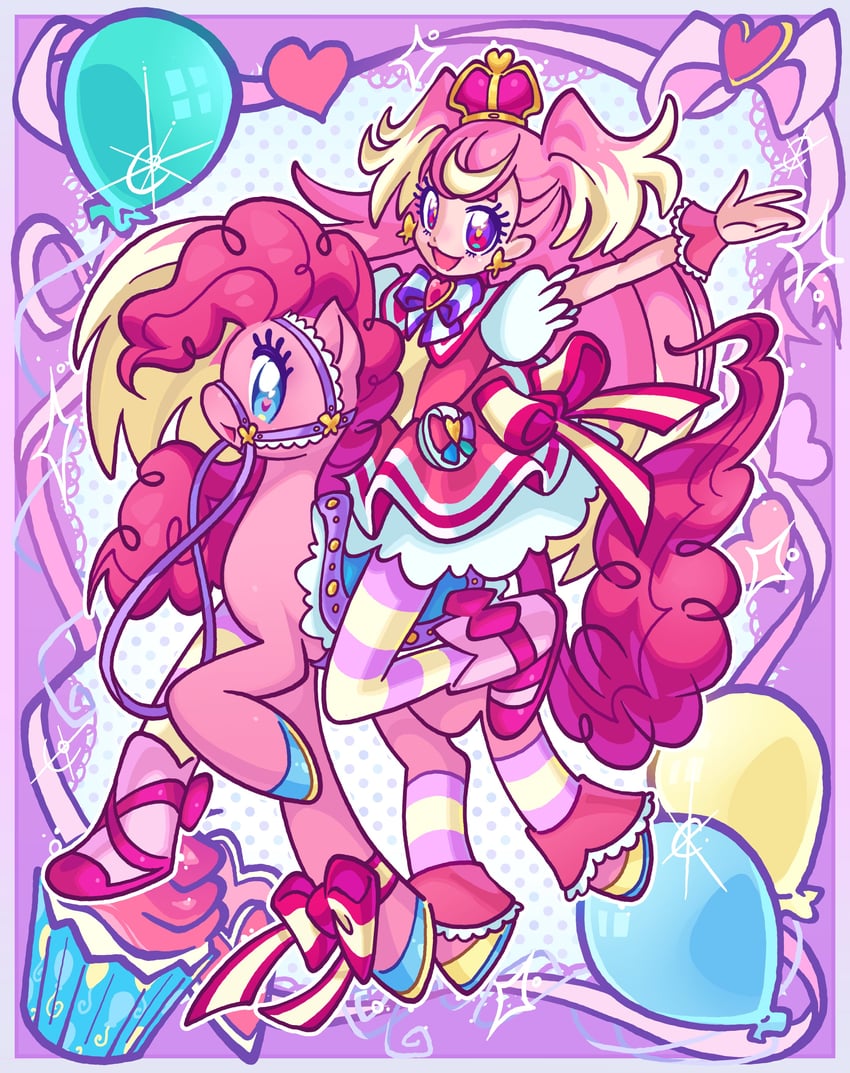 inukai komugi, pinkie pie, and cure wonderful (precure and 3 more) drawn by cbts004
