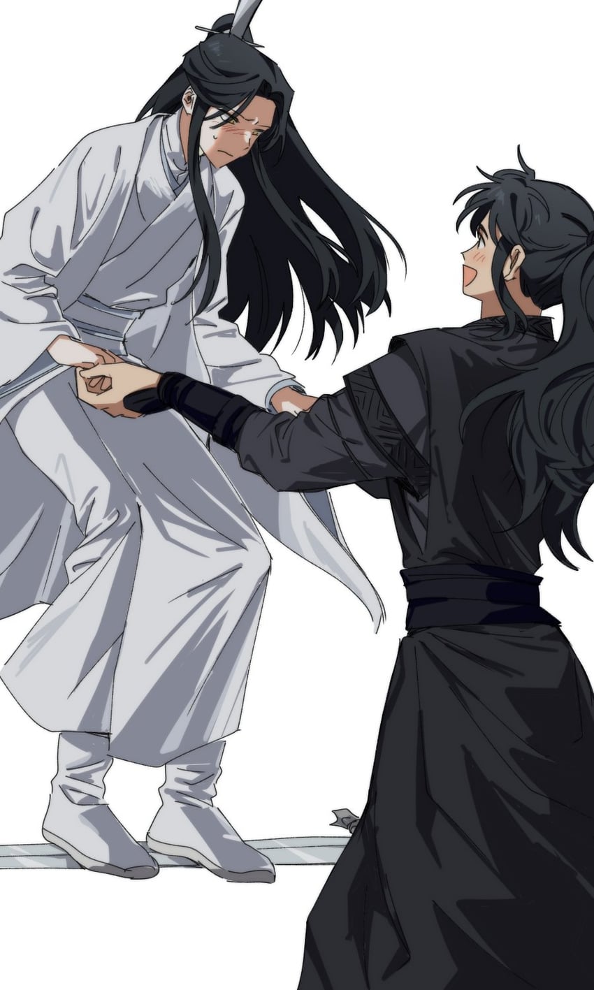 chu wanning and mo ran (erha he tadebai mao shizun) drawn by bujang