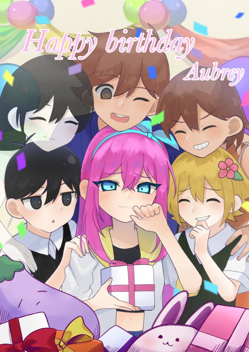 sunny, basil, mari, aubrey, kel, and 3 more (omori) drawn by sirokuronodoame