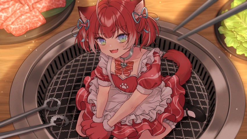 akami karubi (indie virtual youtuber) drawn by neru_(nel_n)