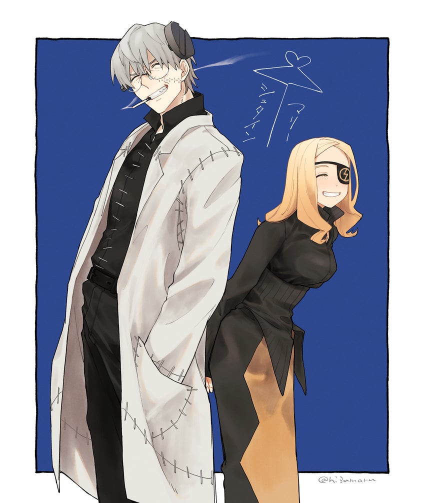 franken stein and marie mjolnir (soul eater) drawn by hissiu