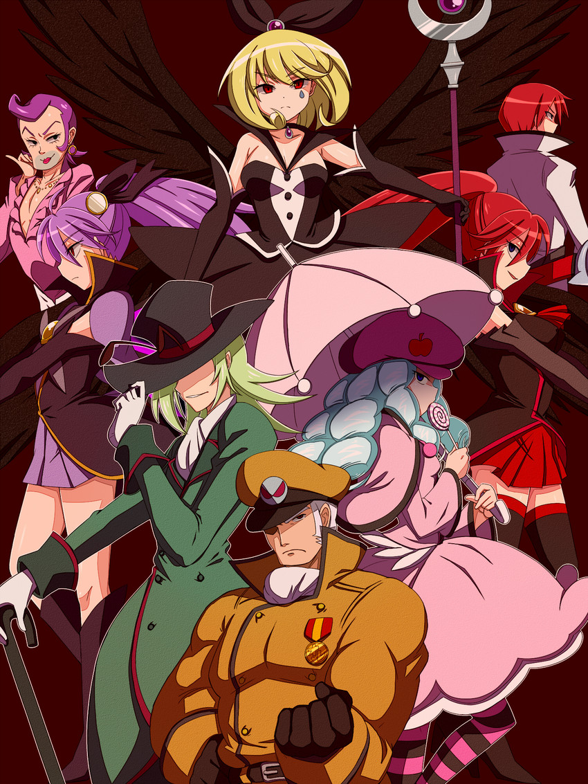 phantom, unlovely, hosshiwa, queen mirage, namakeruda, and 4 more (precure and 1 more) drawn by konboi-eg