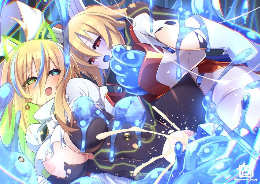 eve and evil eve (blaster master zero and 1 more) drawn by gummyrise
