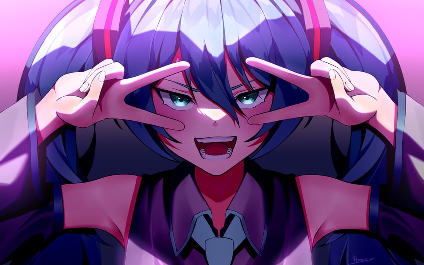 hatsune miku (vocaloid and 1 more) drawn by kisaragi_pepper
