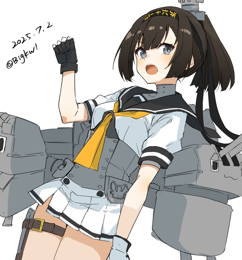 akizuki and chou-10cm-hou-chan (kantai collection) drawn by bigkwl