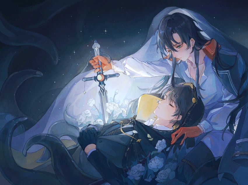 klein moretti and leonard mitchell (lord of the mysteries) drawn by shiqingsan