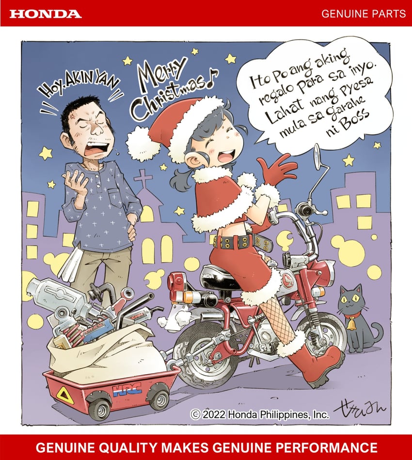 genie and boss (genie's motorcycle life) drawn by sekihan