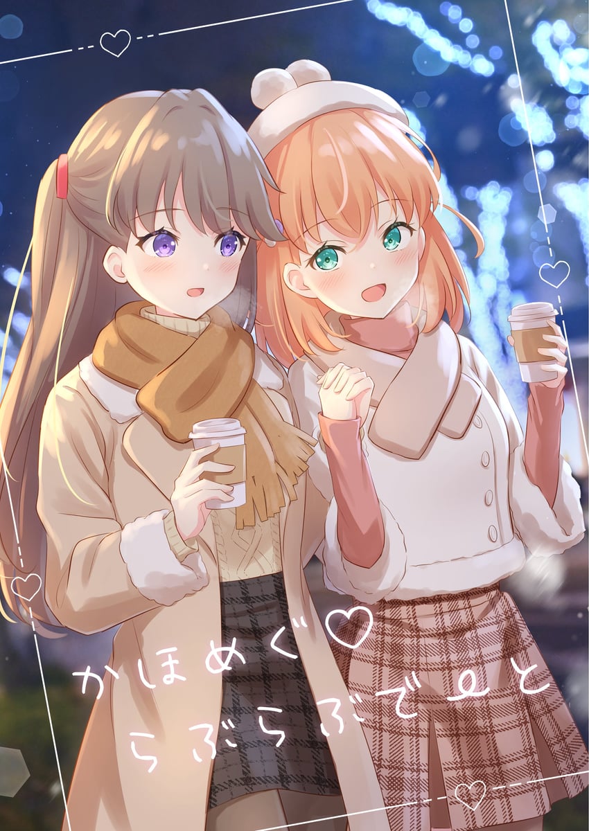 hinoshita kaho and fujishima megumi (love live! and 1 more) drawn by hanazora_satsuki