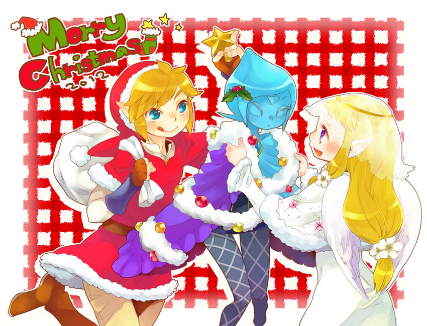 link, princess zelda, and fi (the legend of zelda and 1 more) drawn by mitsubachi_koucha