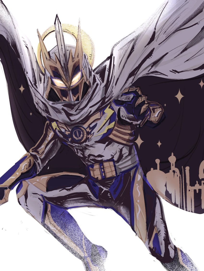 moon knight, kamen rider espada, and kamen rider espada arabian night (marvel and 4 more) drawn by meowq