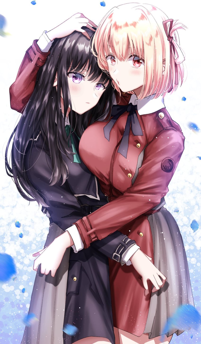 nishikigi chisato and inoue takina (lycoris recoil) drawn by nndm_ak