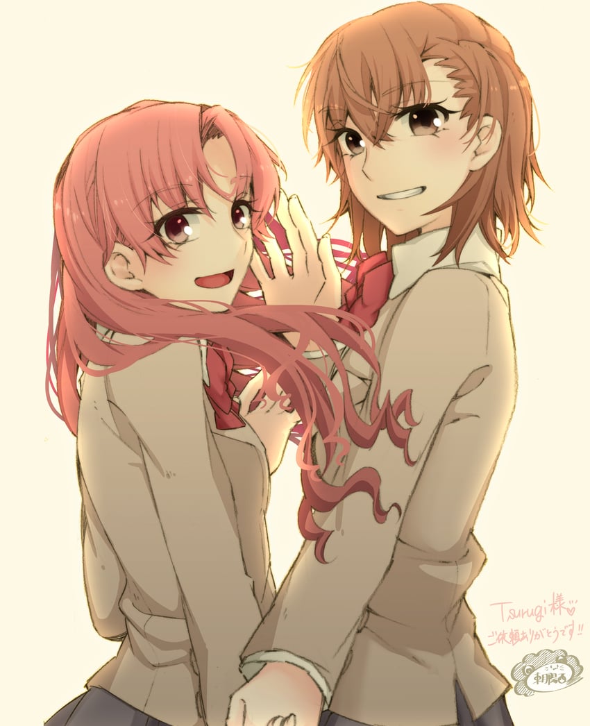misaka mikoto and shirai kuroko (toaru majutsu no index and 1 more) drawn by higashizukihi_sei