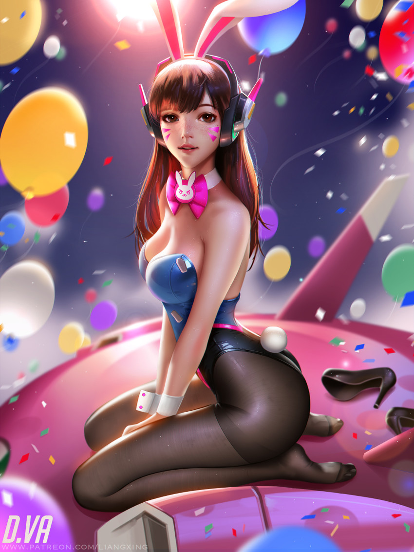d.va (overwatch and 1 more) drawn by liang_xing