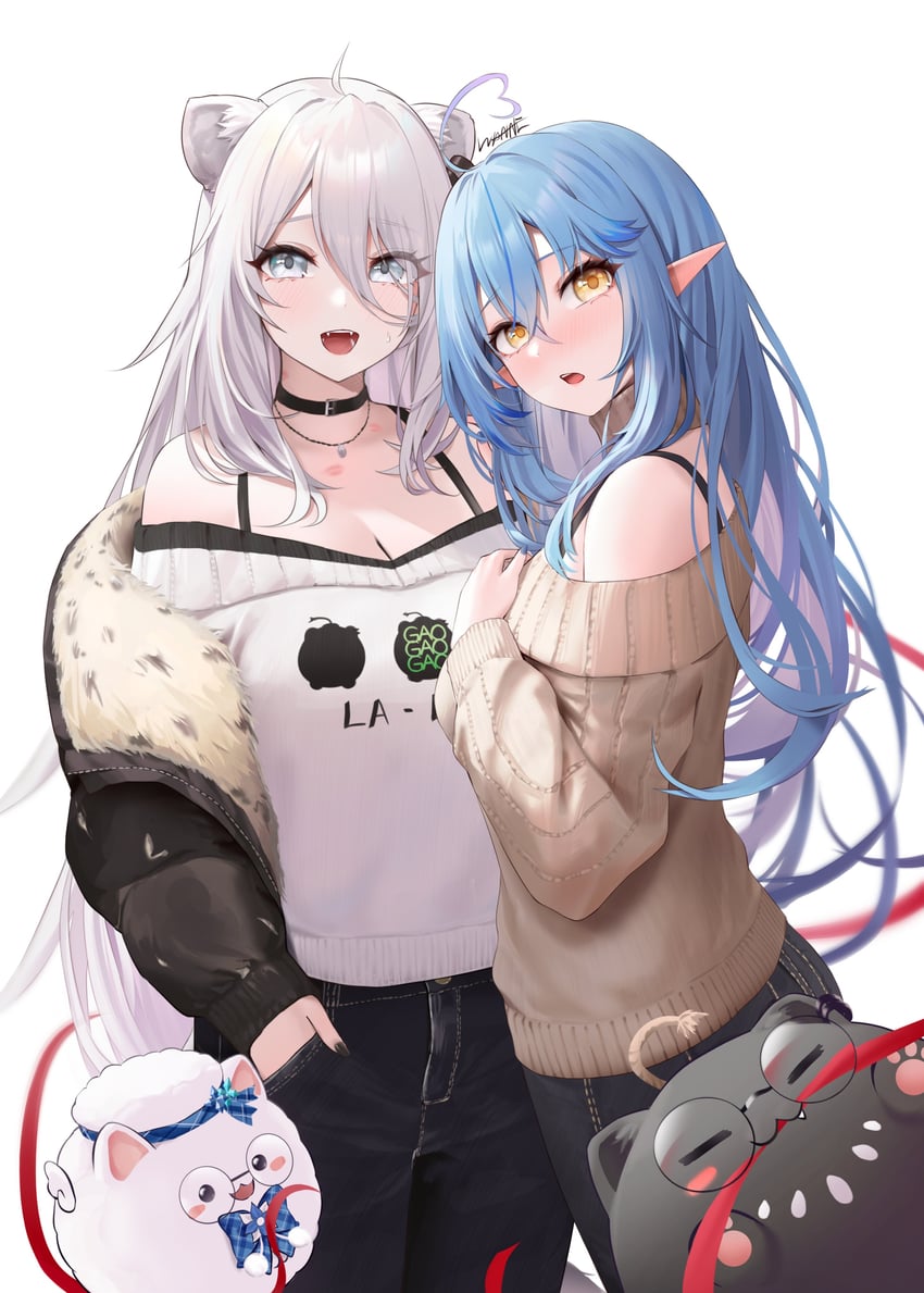 yukihana lamy, shishiro botan, ssrb, and yukimin (hololive) drawn by wanne