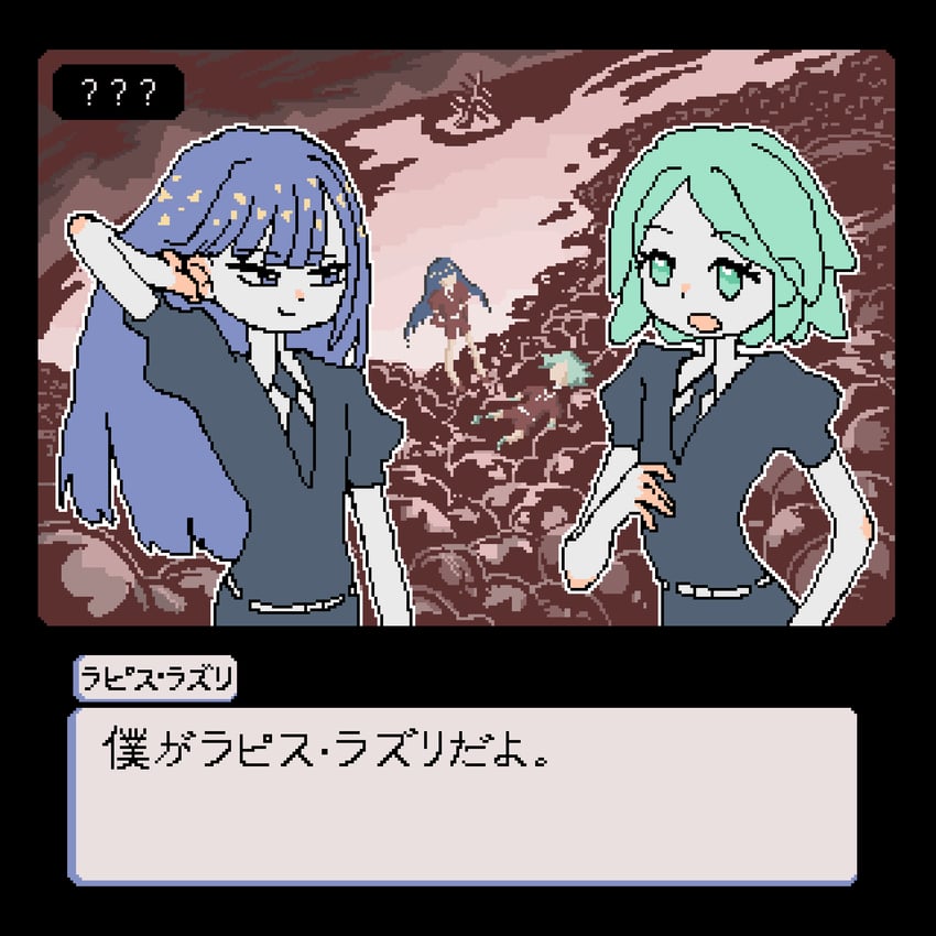 phosphophyllite and lapis lazuli (houseki no kuni) drawn by kikipoi7